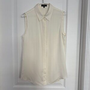 Theory Silk Sleeveless Collared Button Up Shirt Women’s Size Small